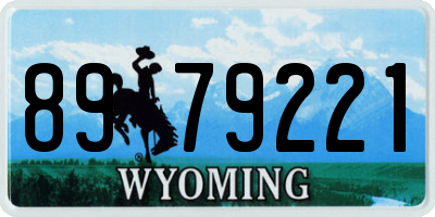 WY license plate 8979221