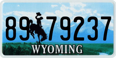WY license plate 8979237