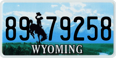WY license plate 8979258