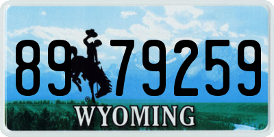 WY license plate 8979259