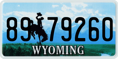 WY license plate 8979260