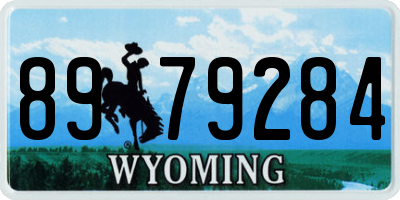 WY license plate 8979284