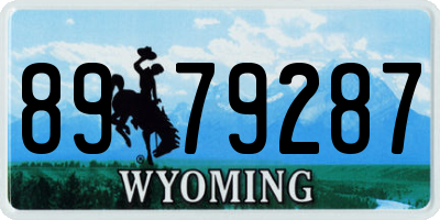 WY license plate 8979287