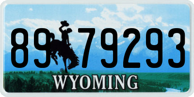 WY license plate 8979293