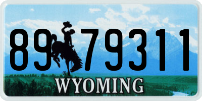 WY license plate 8979311