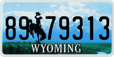 WY license plate 8979313