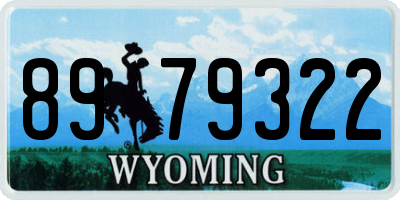 WY license plate 8979322
