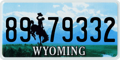 WY license plate 8979332