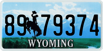 WY license plate 8979374