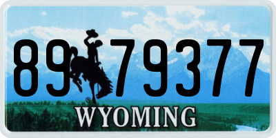WY license plate 8979377