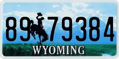 WY license plate 8979384