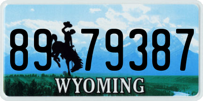 WY license plate 8979387
