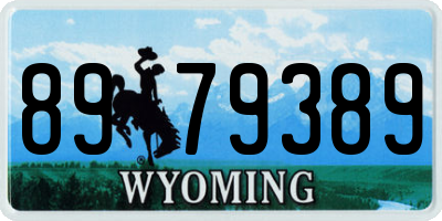 WY license plate 8979389