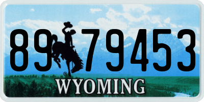 WY license plate 8979453