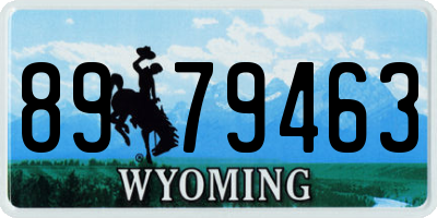 WY license plate 8979463