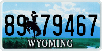 WY license plate 8979467