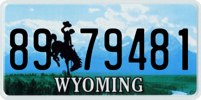 WY license plate 8979481