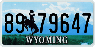WY license plate 8979647