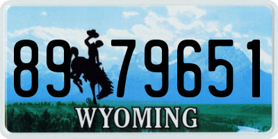 WY license plate 8979651