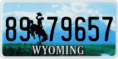 WY license plate 8979657