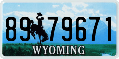 WY license plate 8979671