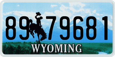 WY license plate 8979681