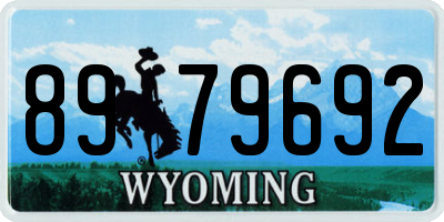 WY license plate 8979692