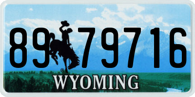 WY license plate 8979716
