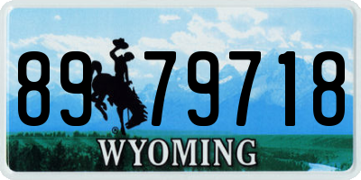 WY license plate 8979718