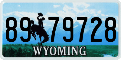 WY license plate 8979728