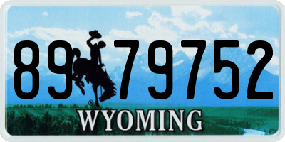 WY license plate 8979752