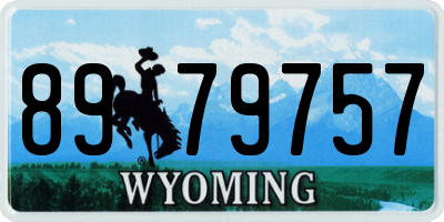 WY license plate 8979757