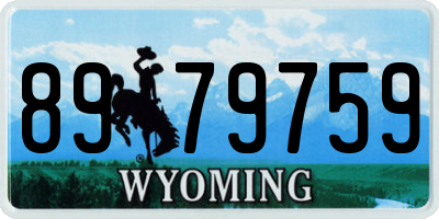 WY license plate 8979759
