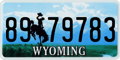 WY license plate 8979783