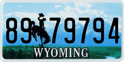 WY license plate 8979794