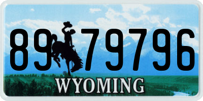 WY license plate 8979796