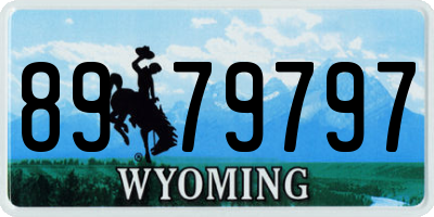 WY license plate 8979797