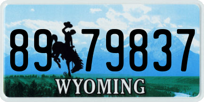 WY license plate 8979837