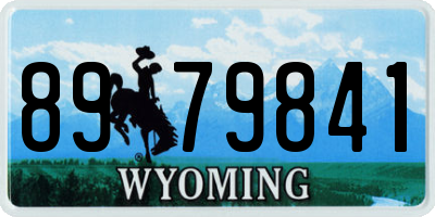 WY license plate 8979841