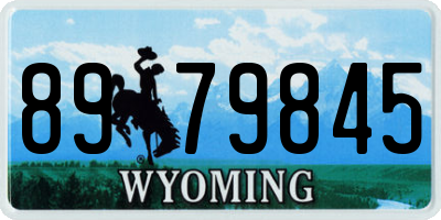 WY license plate 8979845