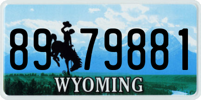 WY license plate 8979881
