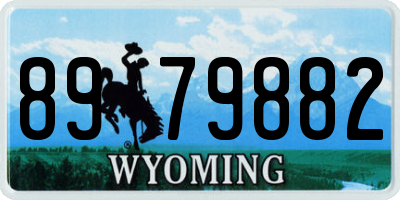 WY license plate 8979882