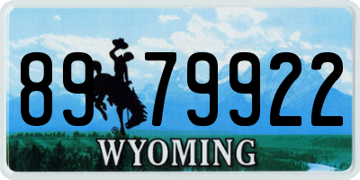 WY license plate 8979922