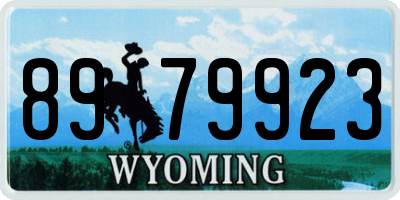 WY license plate 8979923