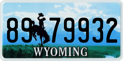 WY license plate 8979932