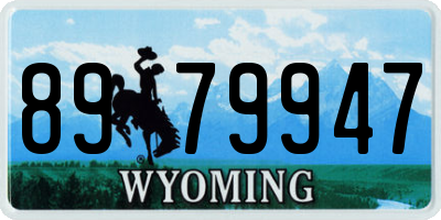 WY license plate 8979947