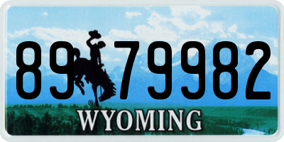 WY license plate 8979982
