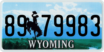WY license plate 8979983