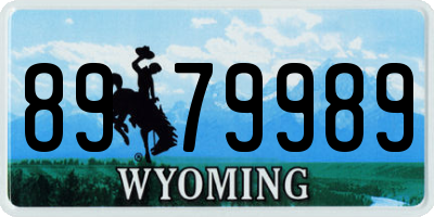 WY license plate 8979989