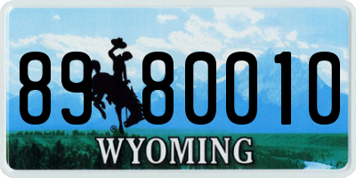 WY license plate 8980010